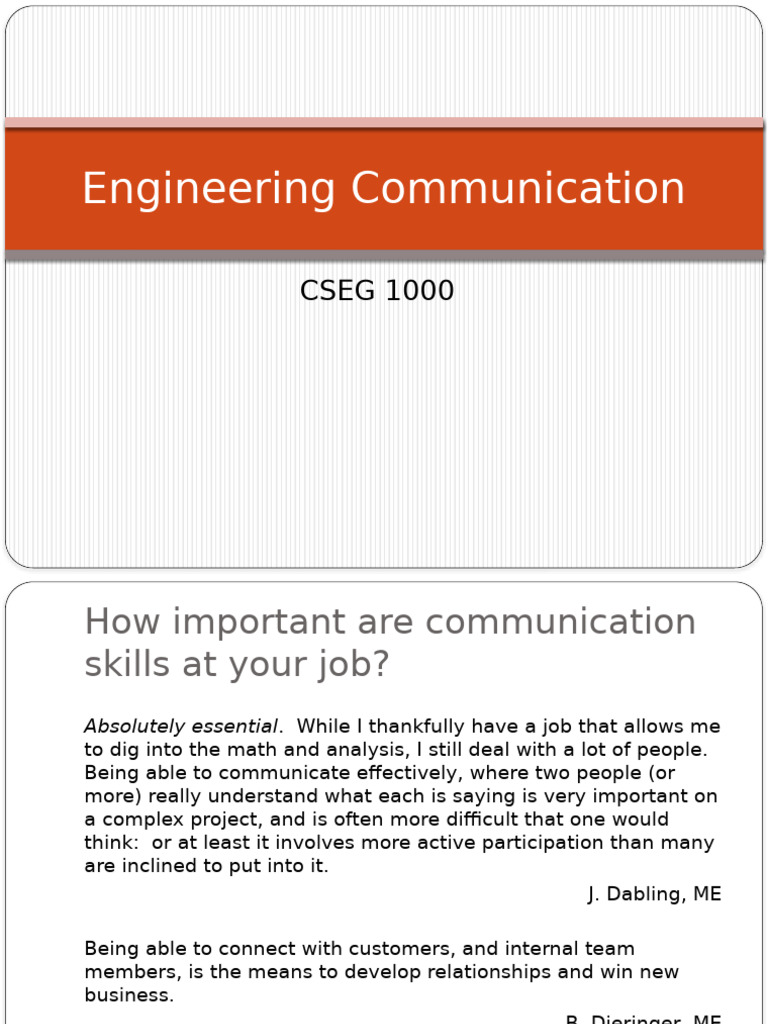 Essential Communication Skills in Engineering | PDF | Communication ...