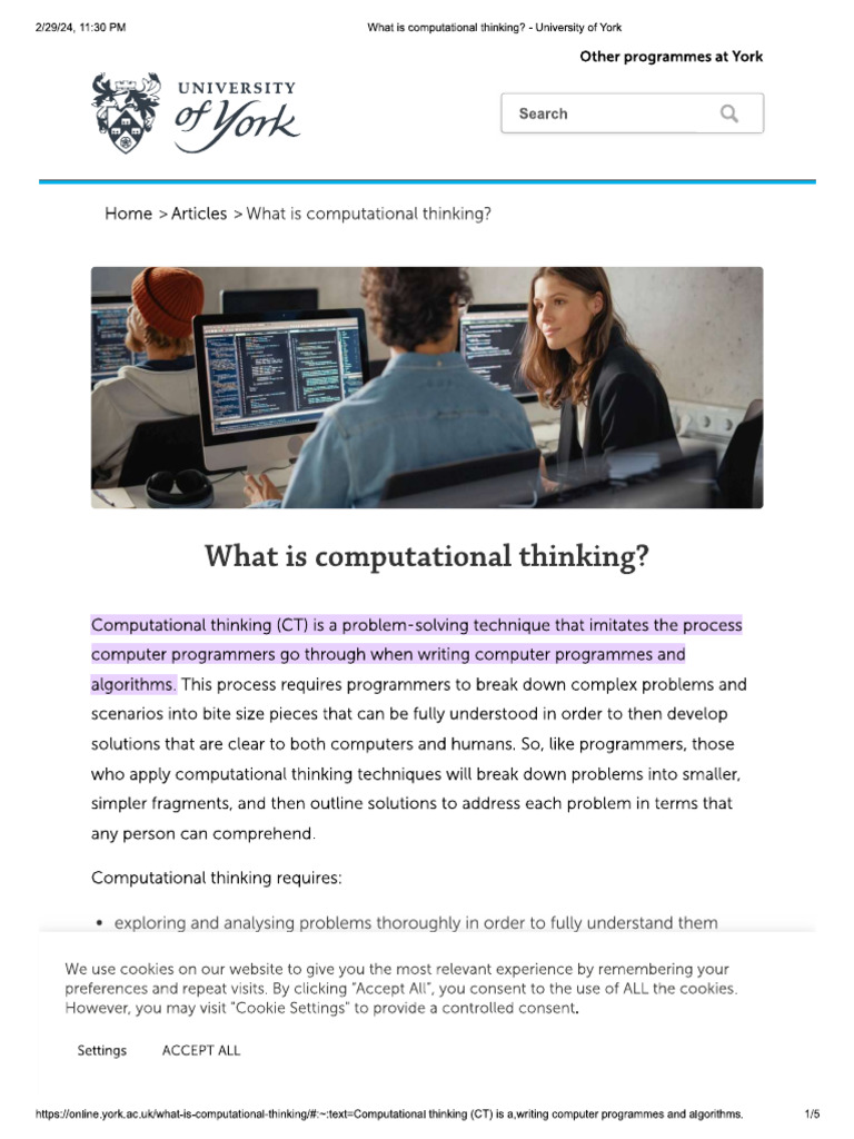Computational Thinking CT | PDF