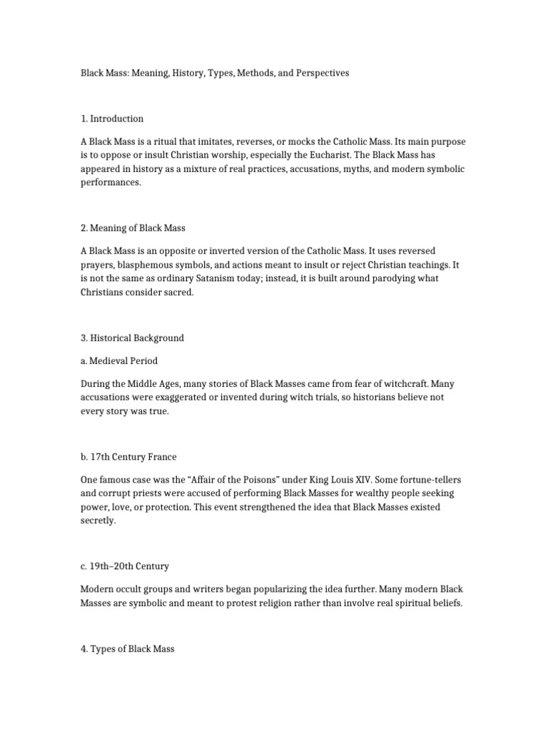 Black Mass Assignment | PDF | Mass (Liturgy) | Satanism