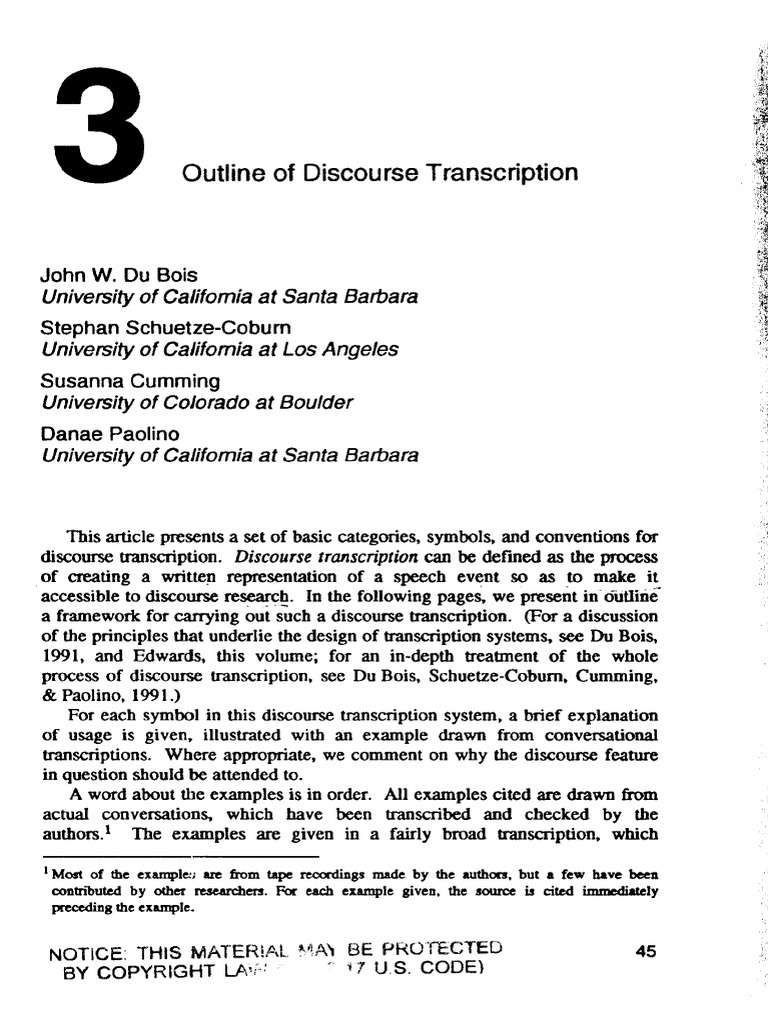 Discourse Transcription Framework Guide | PDF | Question | Word