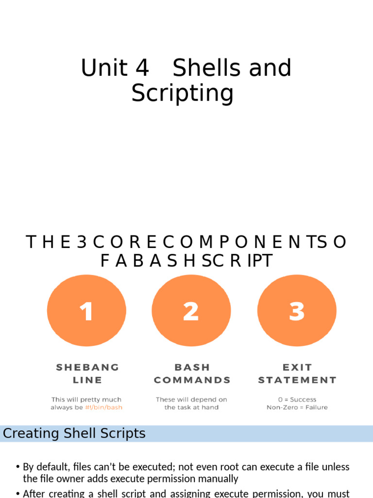 Unit 4 Introduction to Shell Scripting | PDF | Control Flow | Command ...