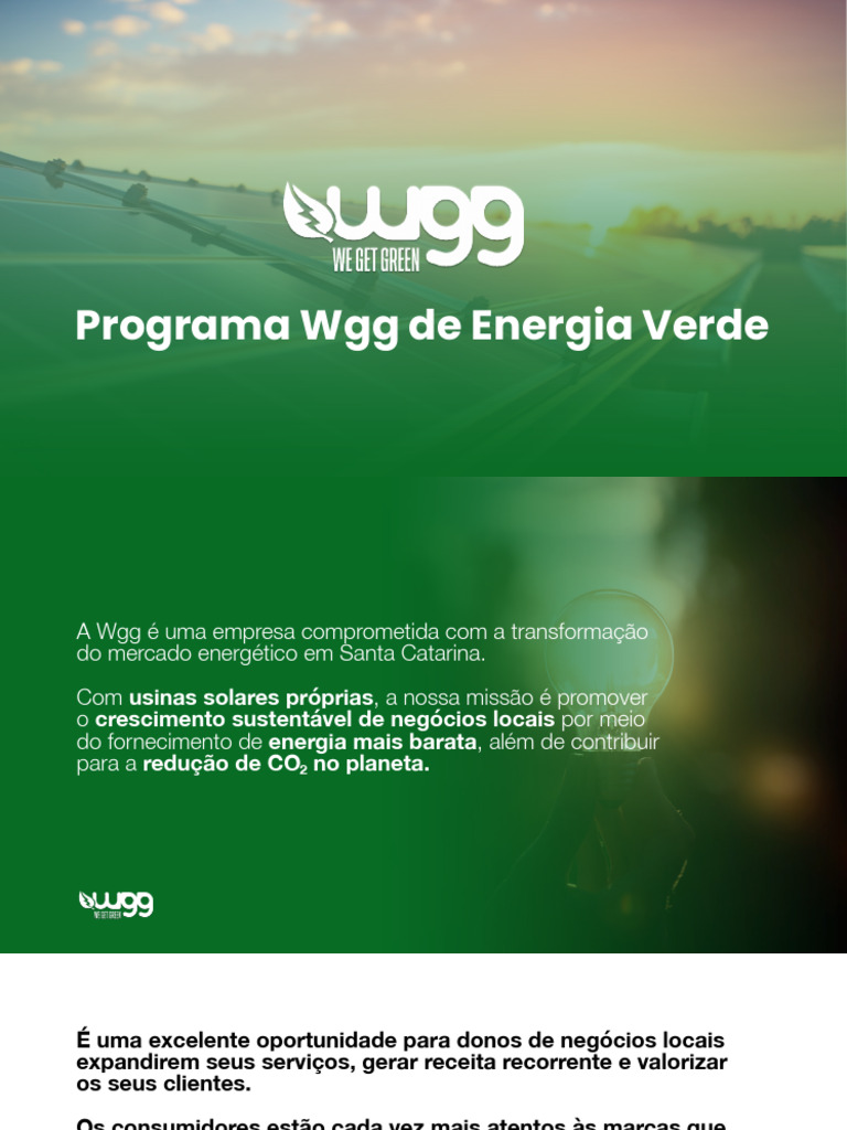 Programa WGG: Energia Verde em SC | PDF | Energia sustentável ...