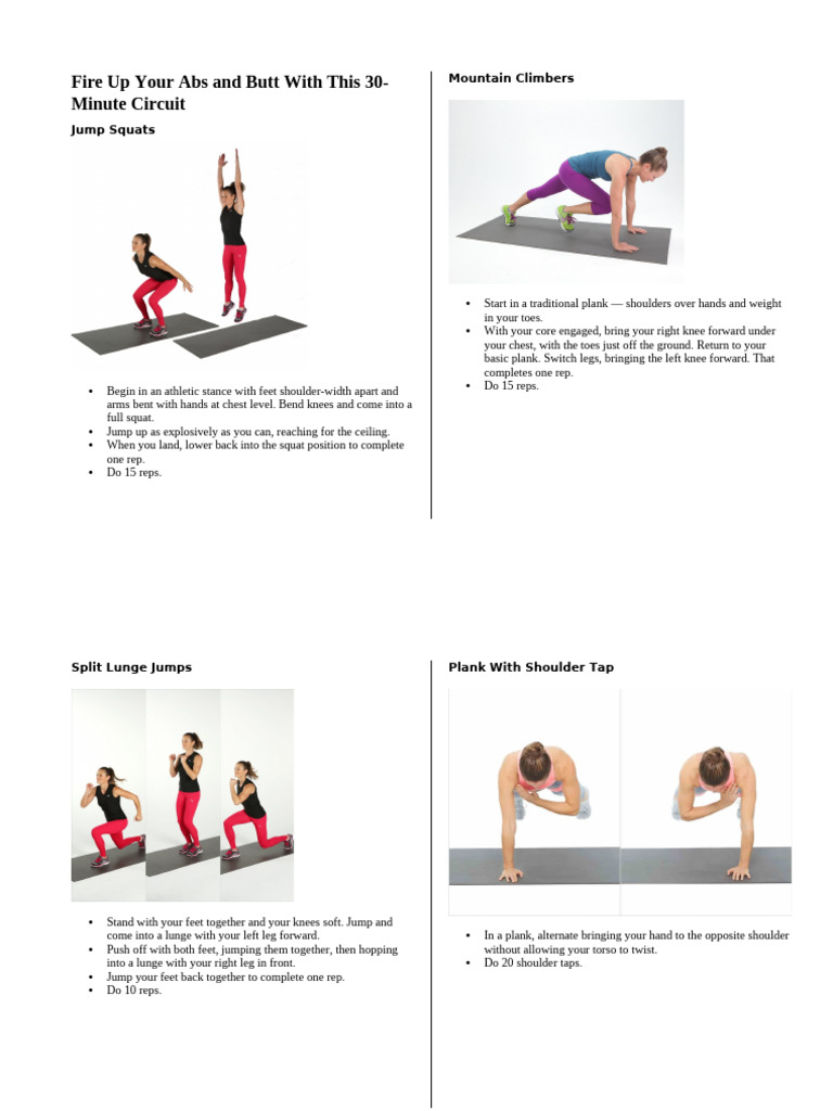 Abs and Butt With This 30 Min Workout | PDF