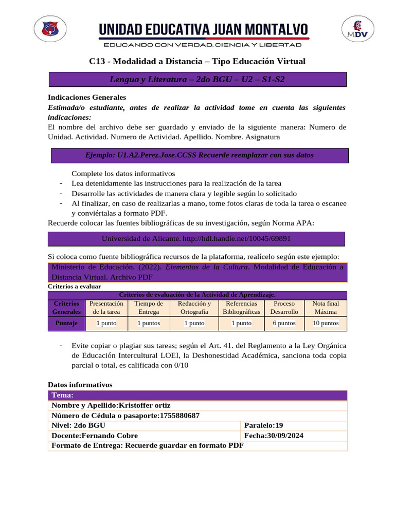 Actividad de Aprendizaje 1 Unidad 2 C13 (4) (1) | PDF | Metacognición ...
