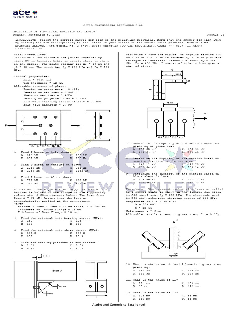 1 Steel Design ProbSet | PDF | Buckling | Bending
