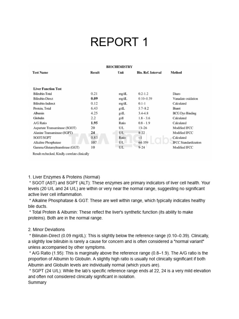 Normal Liver and Kidney Function Report | PDF | High Density ...