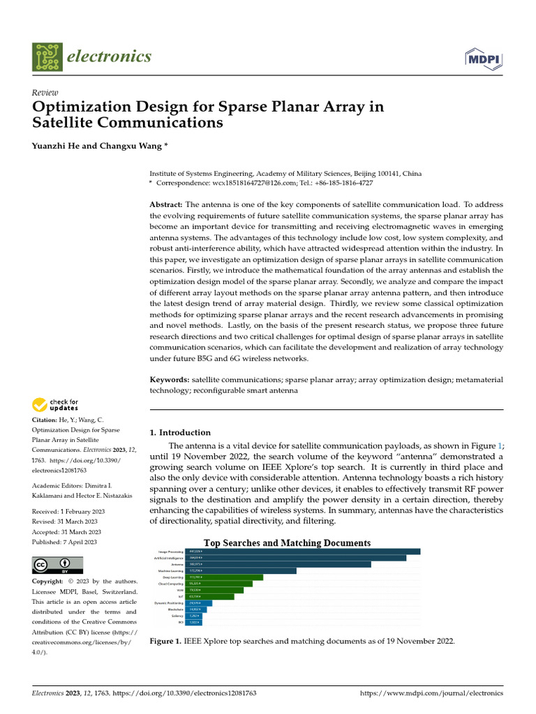 Sparse Planar Array Design for Satellites | PDF | Antenna (Radio) | Waves