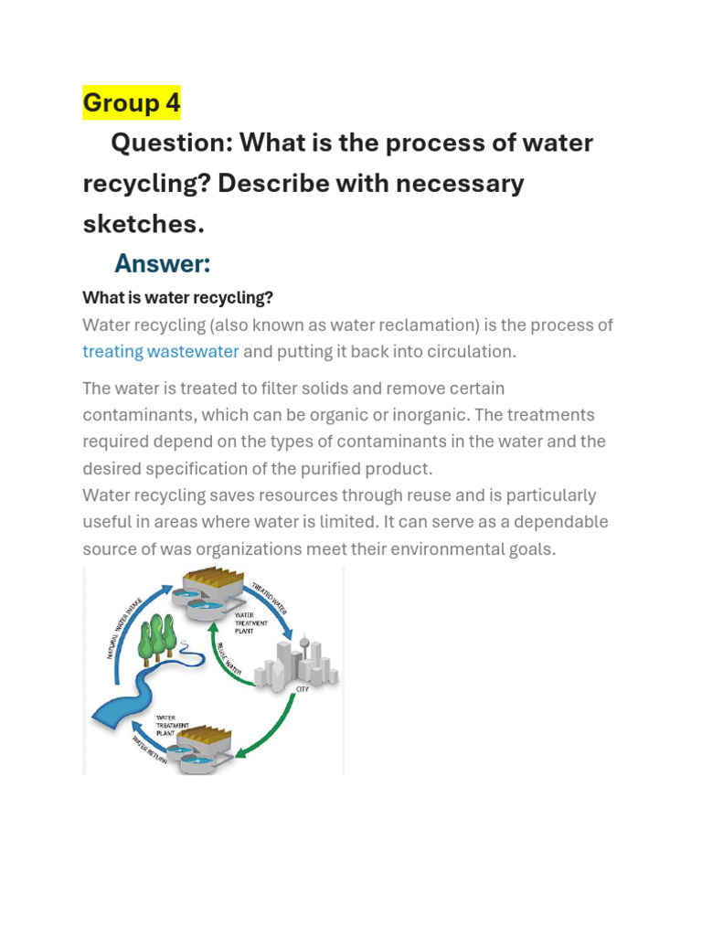 Water Recycling Process Explained | PDF | Reclaimed Water | Membrane