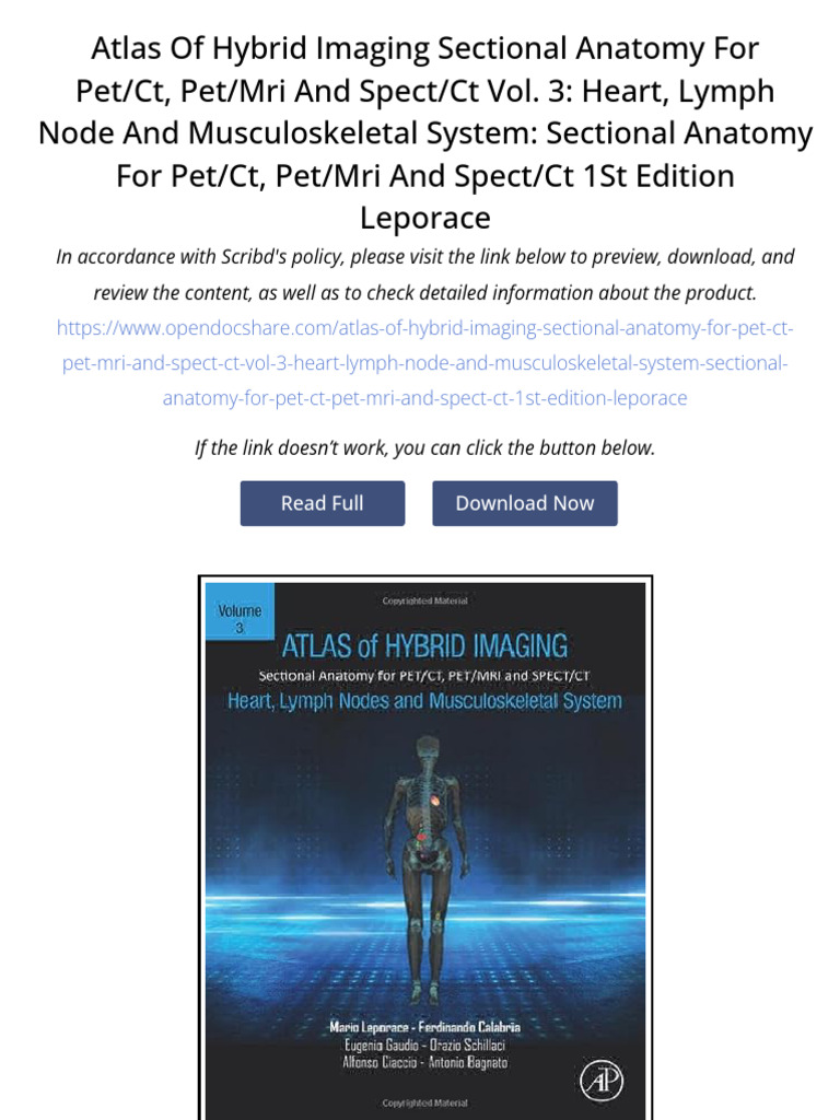 Atlas of Hybrid Imaging Sectional Anatomy for PET/CT, PET/MRI and SPECT ...