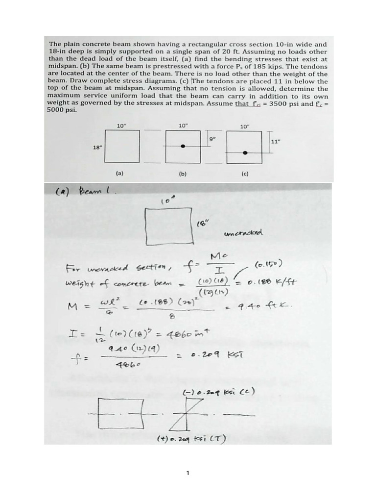 PreStress Example 1 | PDF