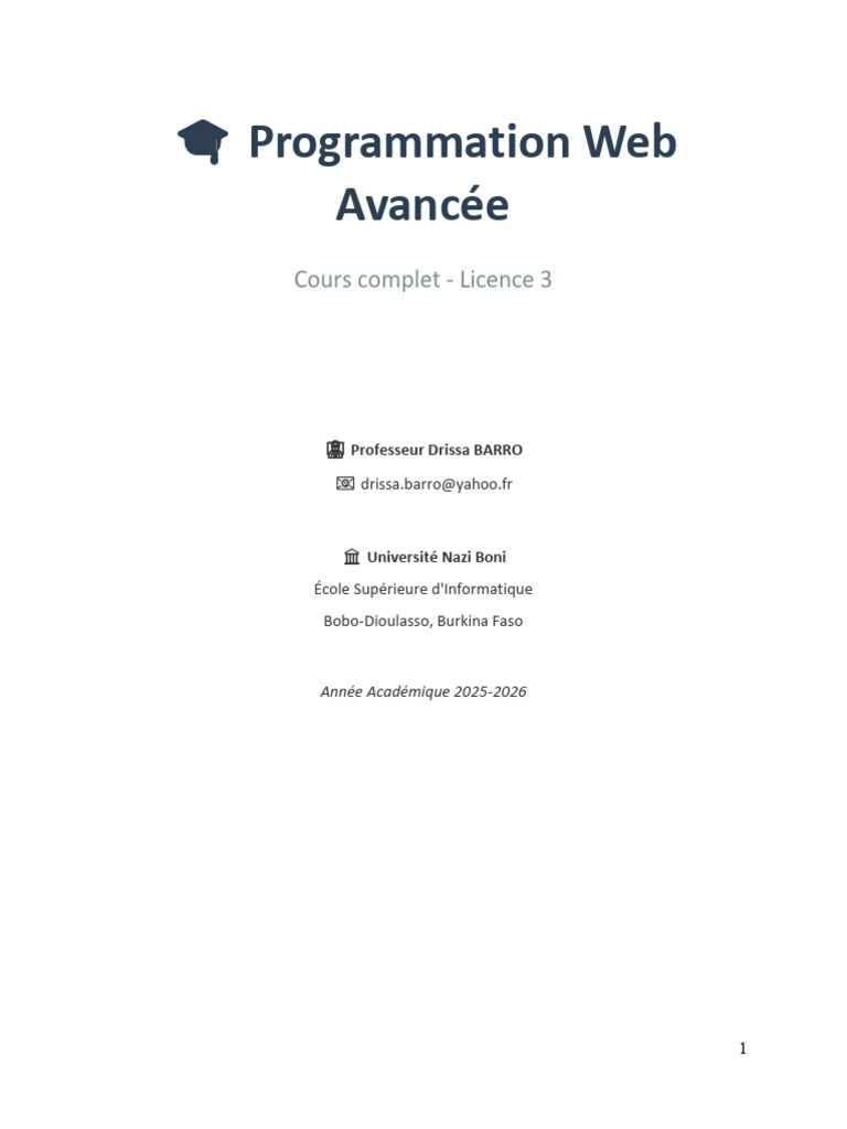 Cours de Programmation Web Avancée | PDF | Programmation web | WordPress