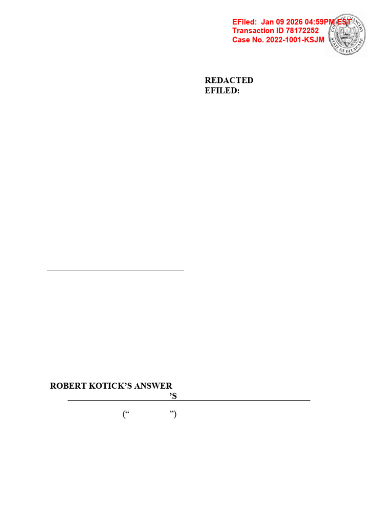 Sjunde AP-Fonden v. Activision Blizzard, Inc., Et Al., 2022-1001, No.  100949828 (Del. Ch. Jan. 12, 2026) | PDF | Stocks | Business