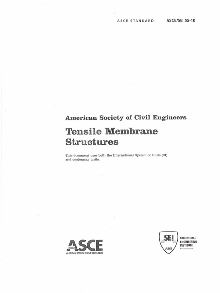 ASCE 50-10 Tensile Membrane Structures | PDF