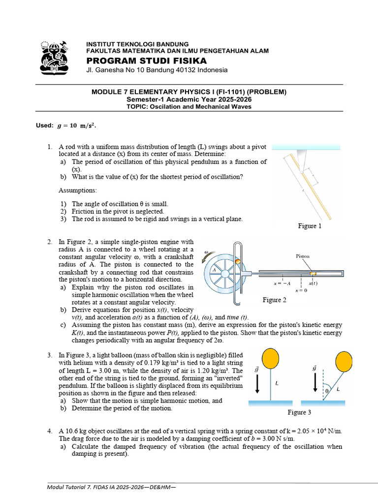 Oscillation and Mechanical Waves Tutorial | PDF | Waves | Oscillation