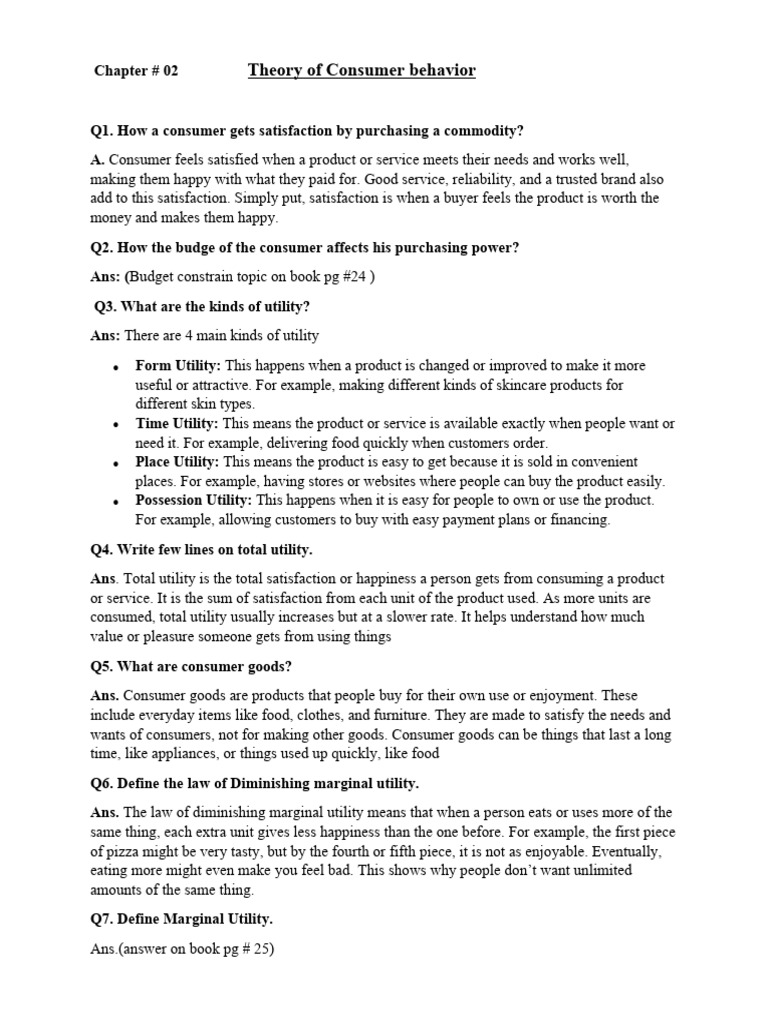 Understanding Consumer Behavior Theory | PDF | Utility | Opportunity Cost