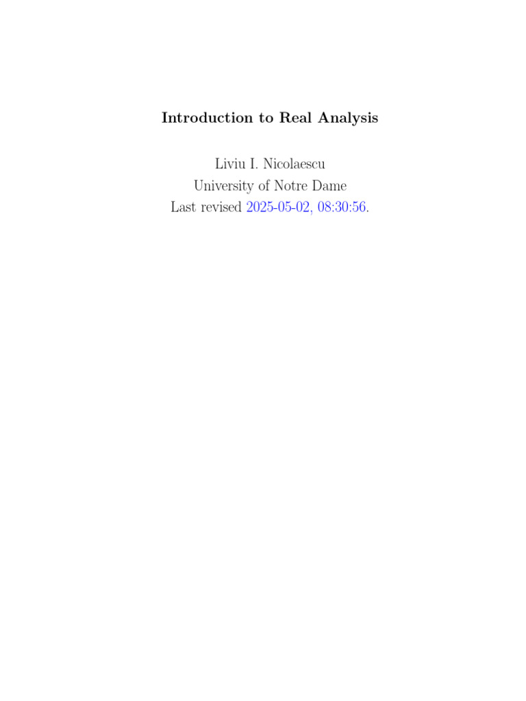 Introduction to Real Analysis Notes | PDF | Integral | Limit (Mathematics)