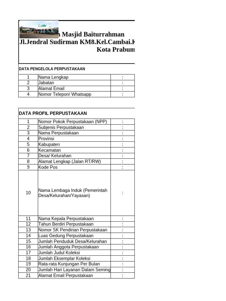 Data Profil Perpustakaan Baiturrahman | PDF