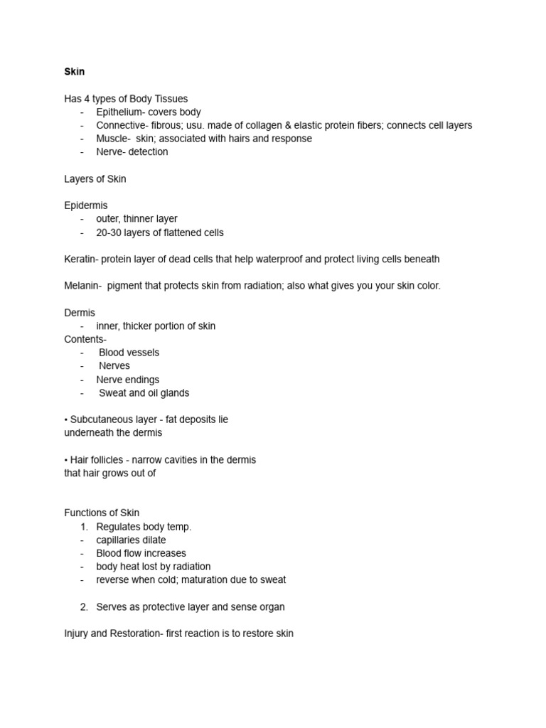 Overview of Human Body Systems | PDF | Skin | Bone