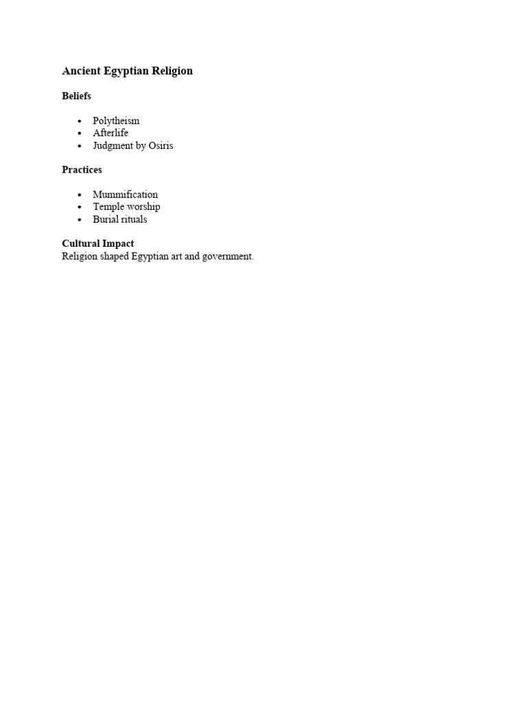 Ancient Egyptian Religion Overview | PDF