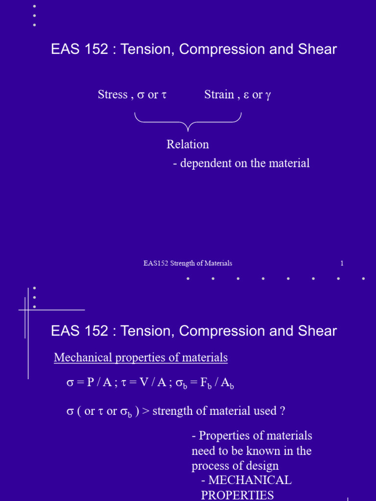 Tension, Compression and Shear Part 4 | PDF | Strength Of Materials ...