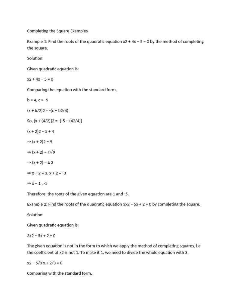 By Completing the Square | PDF