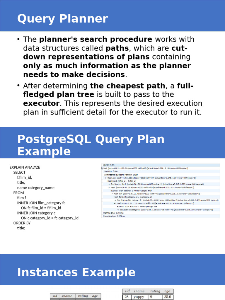 PostgreSQL Query Planning Guide | PDF