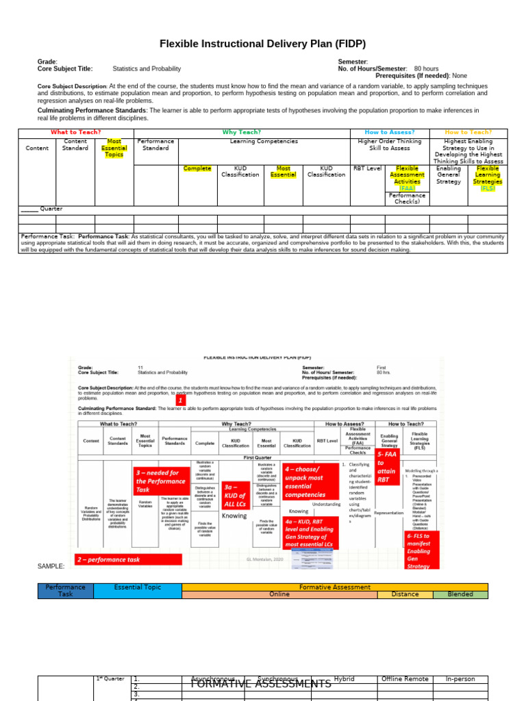 Flexible Instructional Delivery Plan for Statistics | PDF | Statistics ...