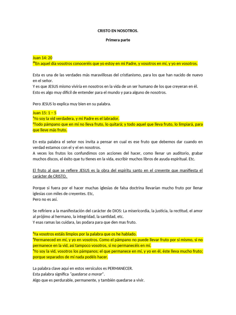 Cristo en Nosotros: Frutos del Espíritu | PDF | Cristo (título) | Fruto ...