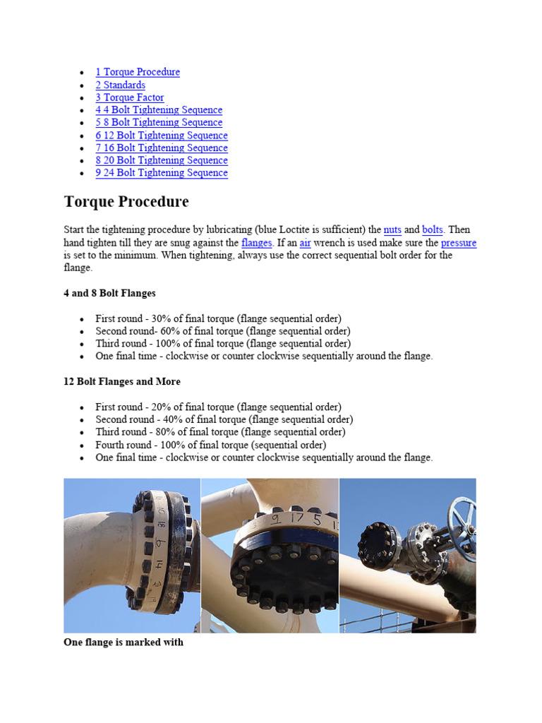 Flange Torque Procedure | PDF | Screw | Nut (Hardware)