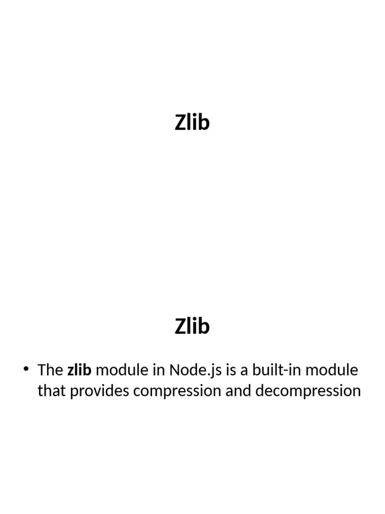 Node.js Zlib Compression Methods | PDF
