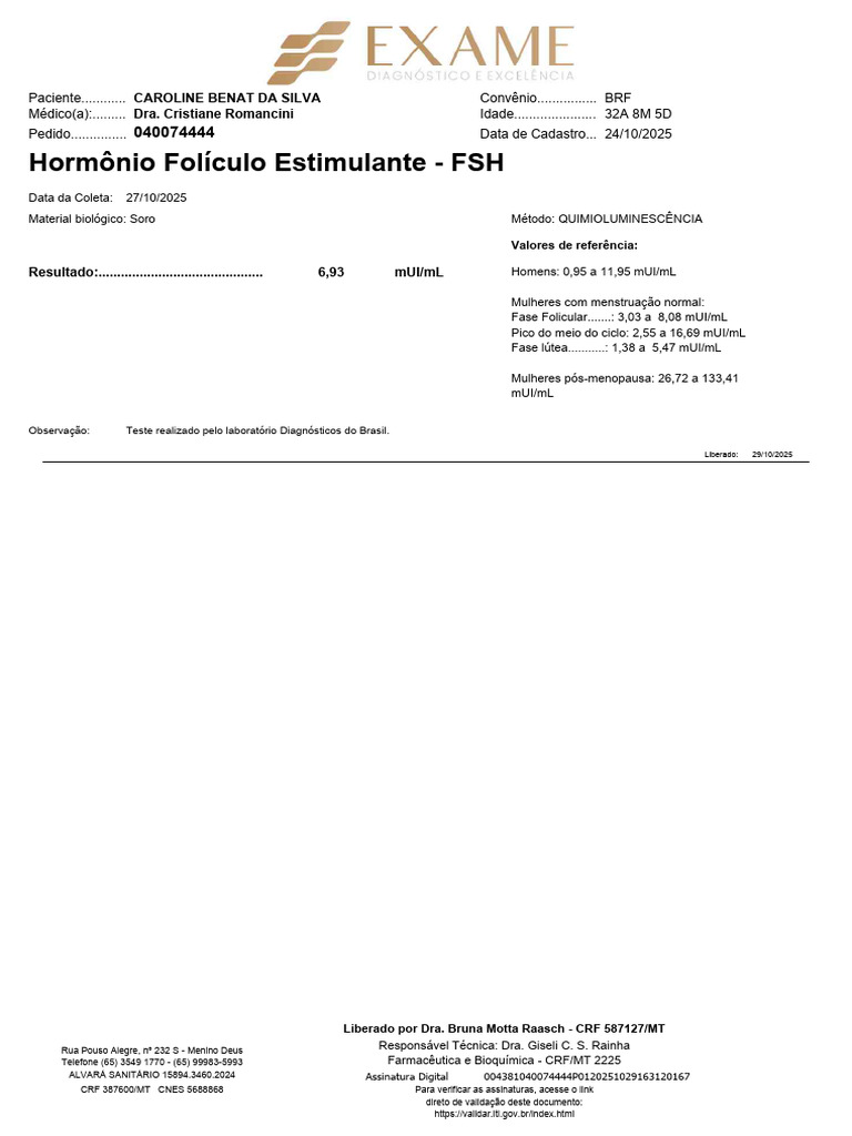 Resultados de Hormônios FSH e Estradiol | PDF | Ciclo menstrual | Puberdade