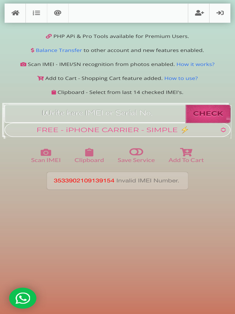 IMEI/SN Services and Features Overview | PDF