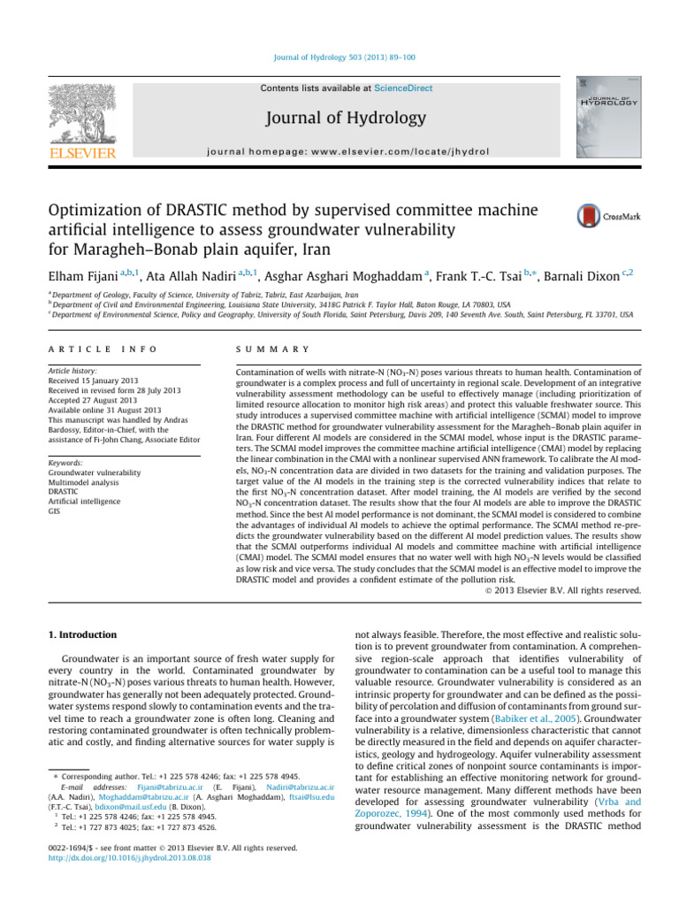 AI-Enhanced DRASTIC for Groundwater Risk | PDF | Cluster Analysis ...