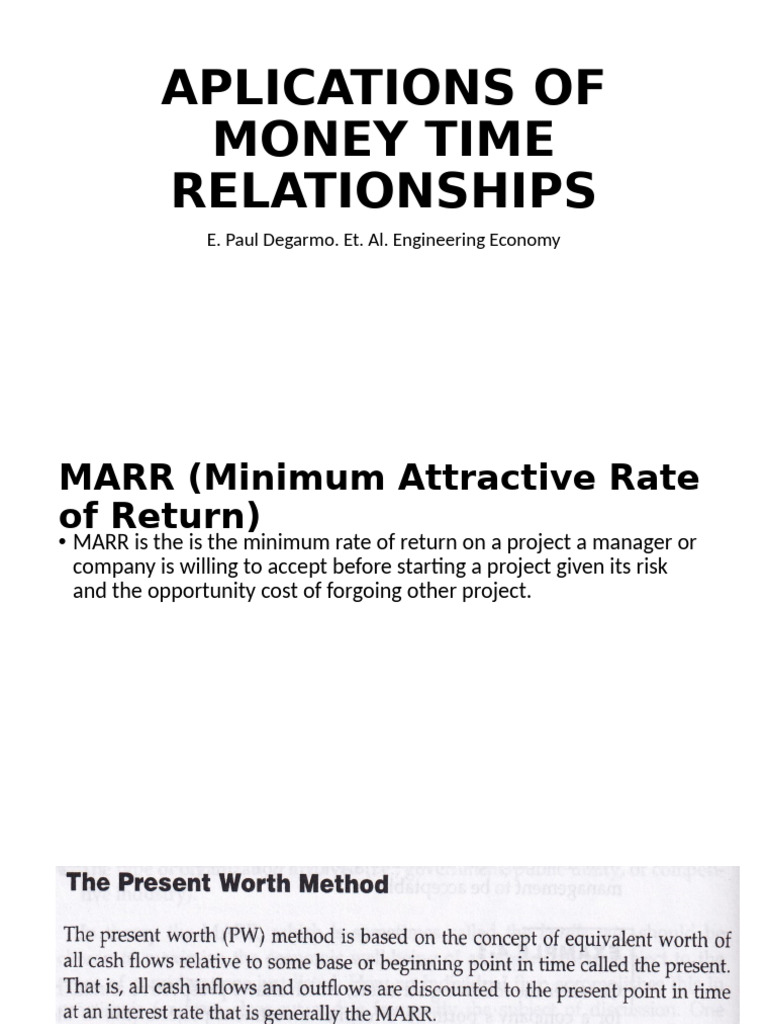 Understanding MARR in Engineering Economy | PDF