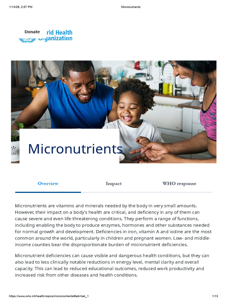 1. Micronutrients _ WHO | PDF | Micronutrient | Malnutrition