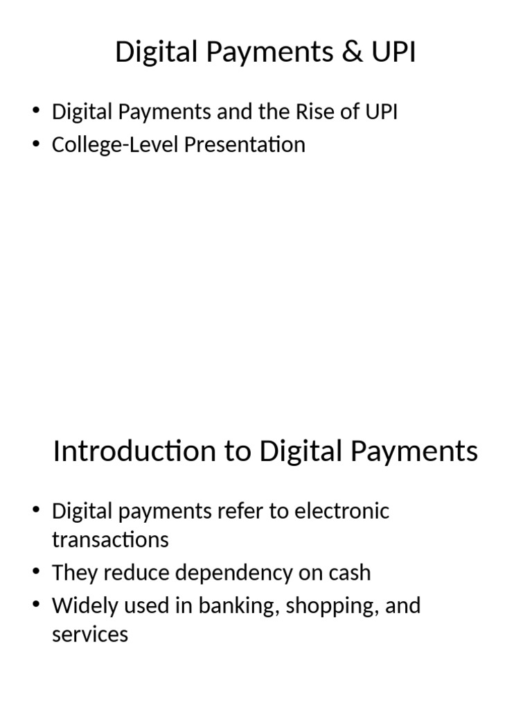 Understanding UPI and Digital Payments | PDF