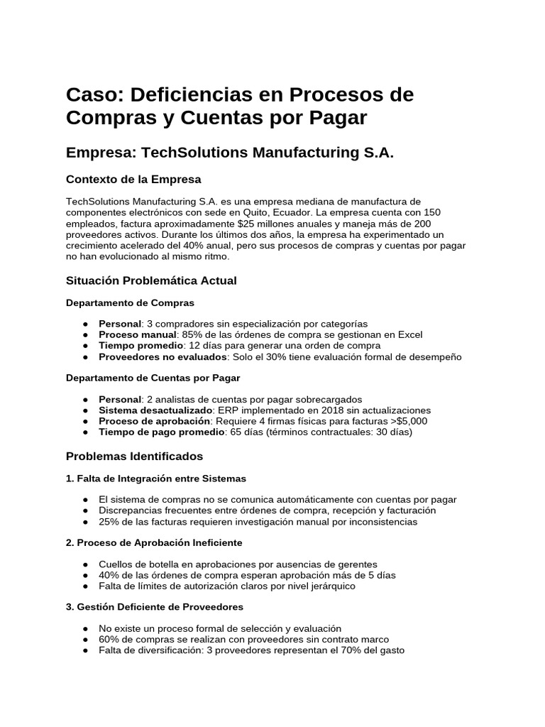 Mejoras en Compras y Cuentas por Pagar | PDF | Planificación de ...