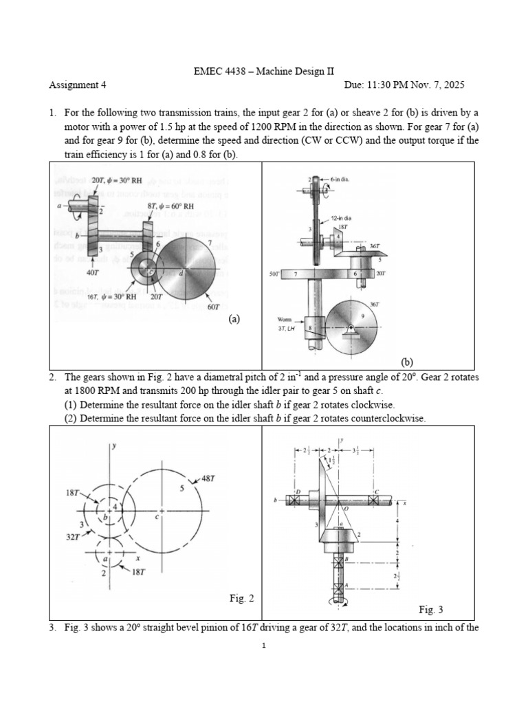 Machine Design II Assignment 4 Guide | PDF | Gear | Kinematics