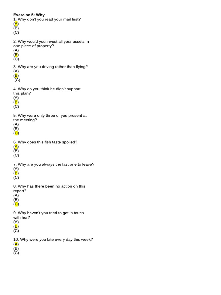 Why Exercises | PDF