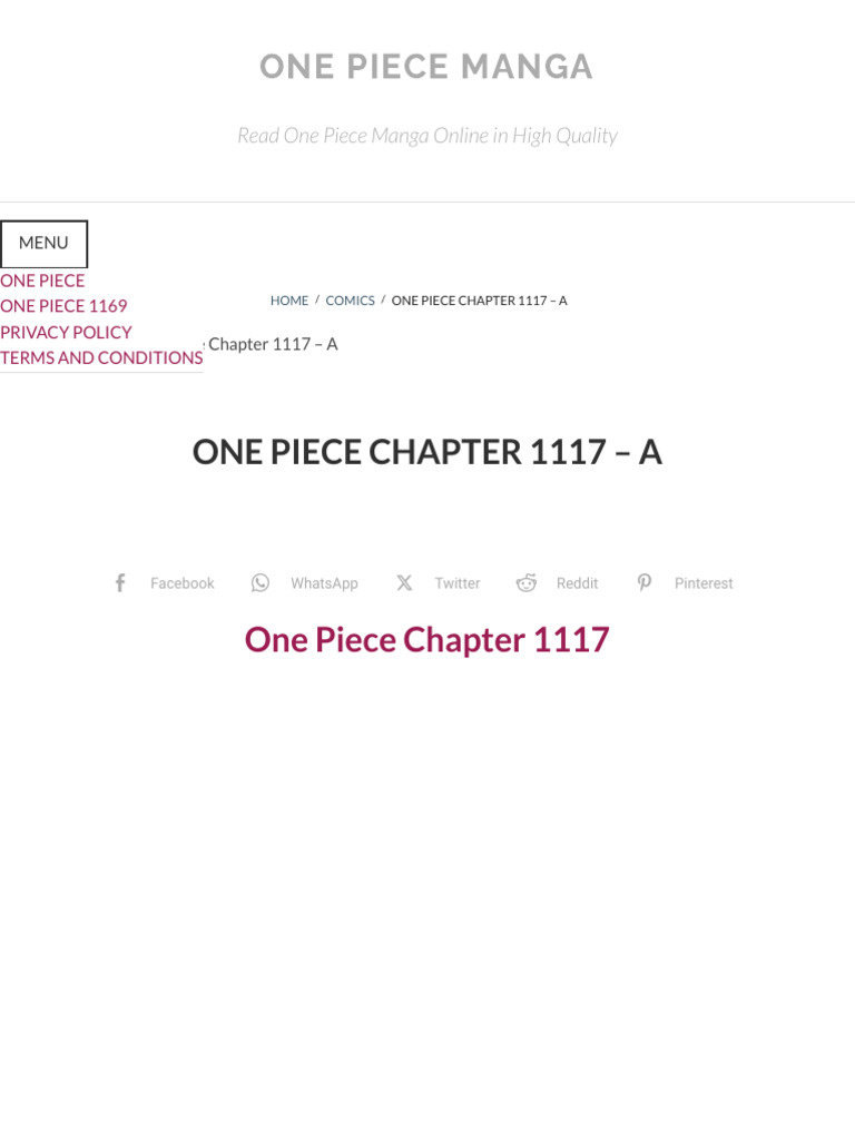 One Piece Chapter 1117 Summary | PDF | Manga | Anime And Manga
