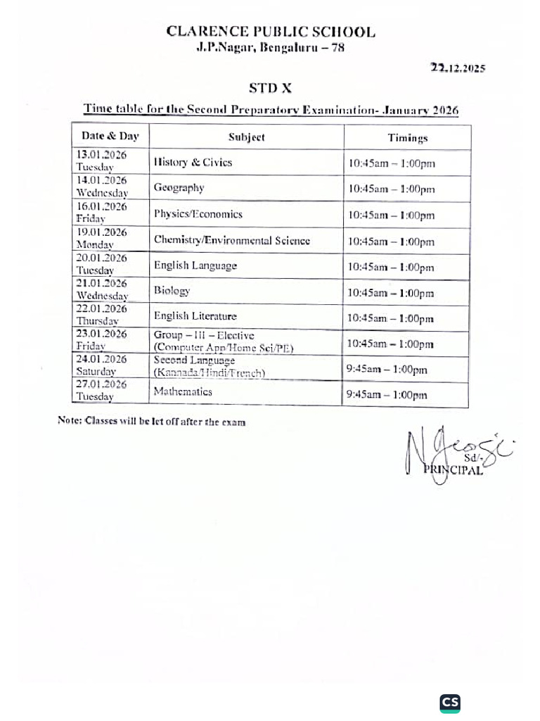 Std 10 2nd Prep Exam TT | PDF