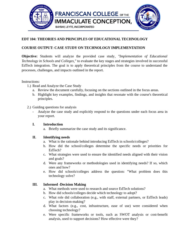 EdTech Implementation Case Study Analysis | PDF | Educational ...