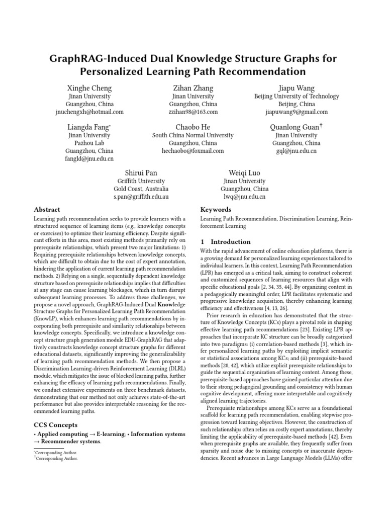 Personalized Learning Path Graphs | PDF | Cognition | Cognitive Science