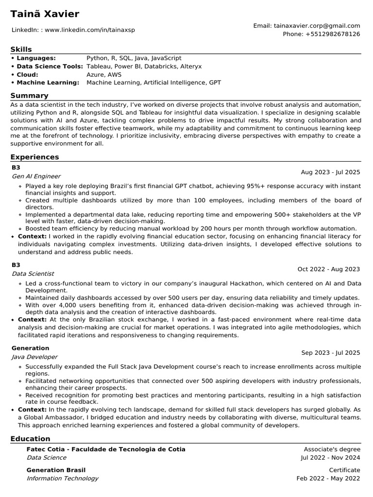 Data Scientist Resume | PDF | Artificial Intelligence | Intelligence ...