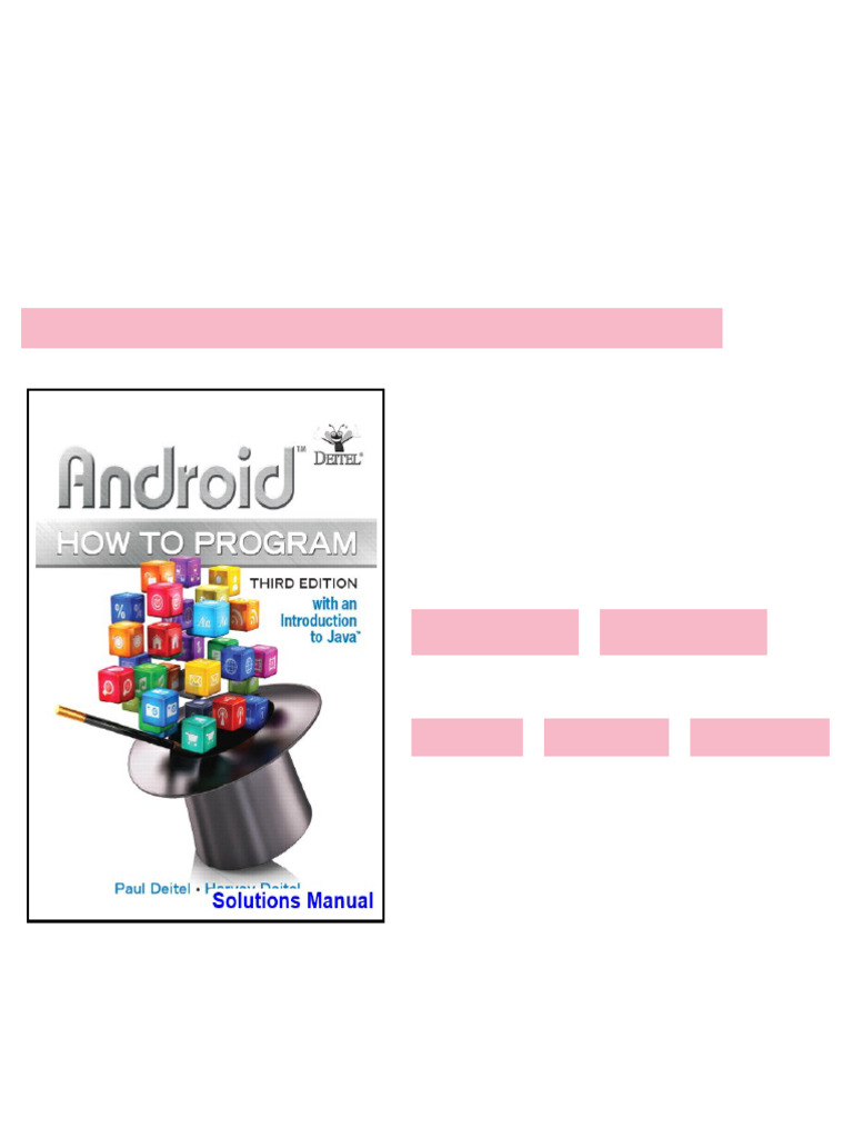 Android How to Program 3rd Edition Deitel Solutions Manual - test bank ...