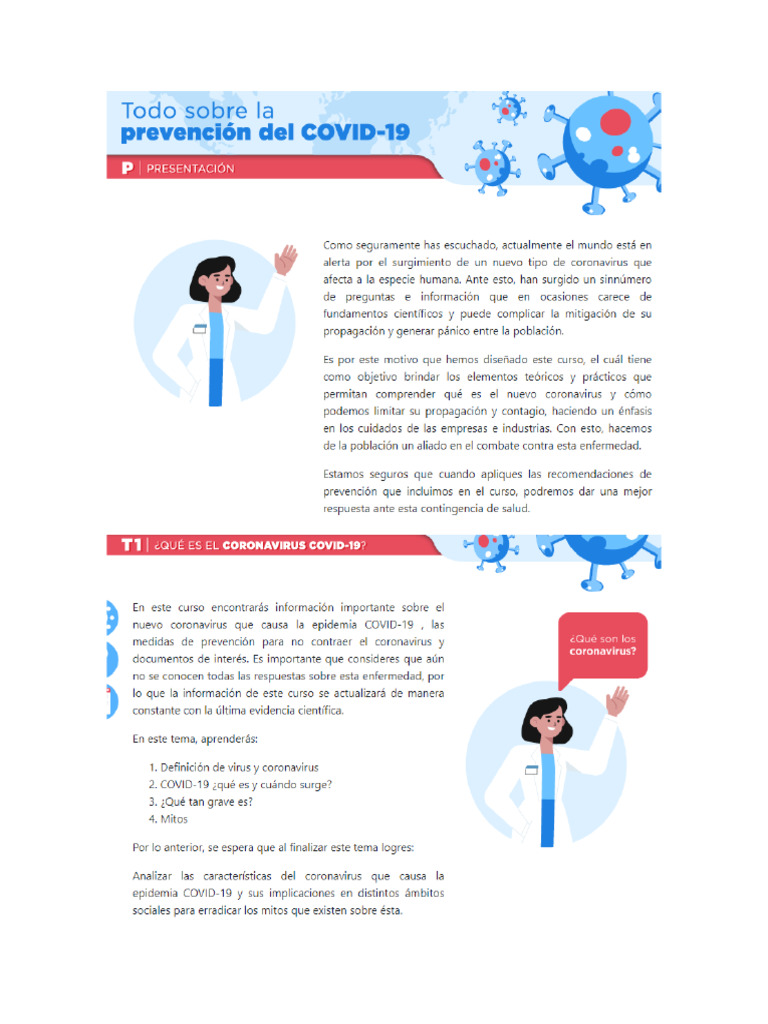 Curso Todo sobre la Prevención del COVID 19 | PDF