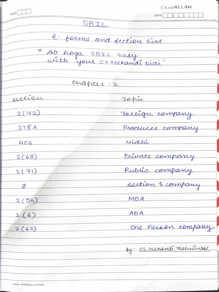 Sbil Form and Section List | PDF