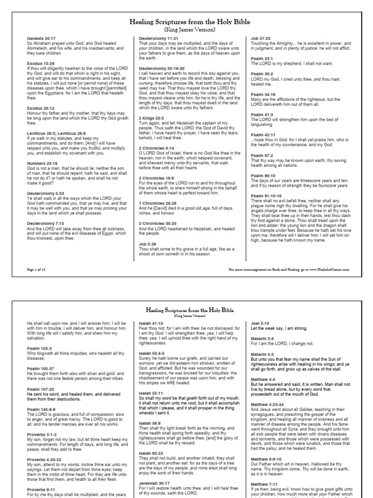 Bible Verses on Healing and Faith | PDF | Jesus | Religious Belief And ...