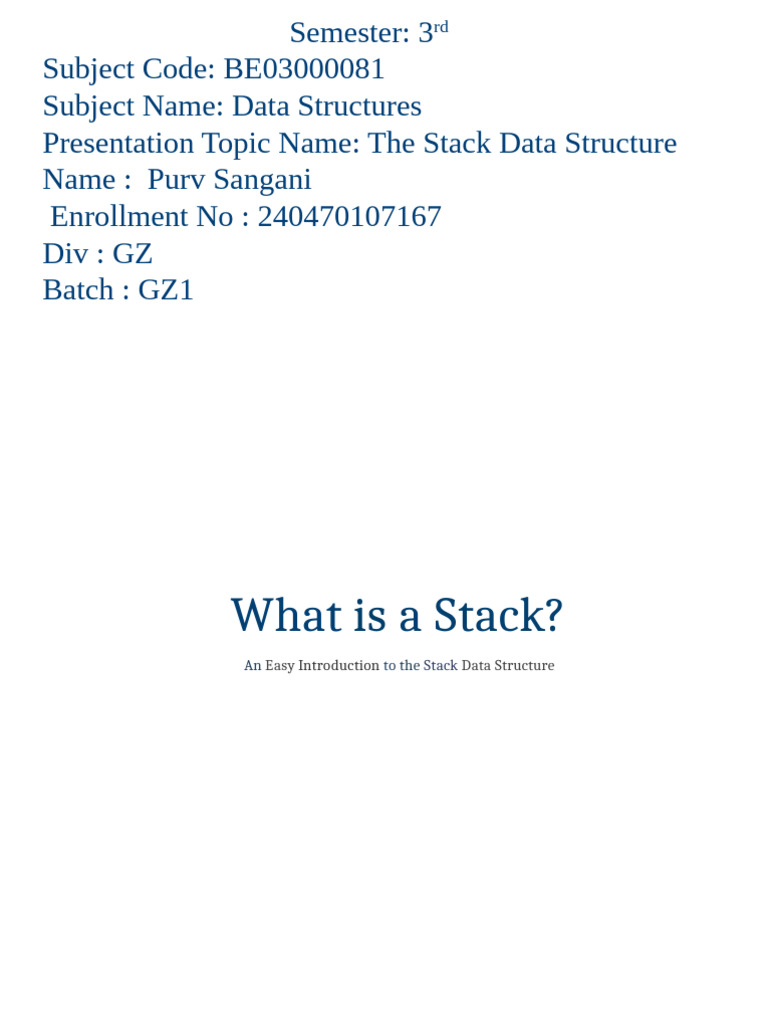 Understanding the Stack Data Structure | PDF | Computing | Algorithms ...