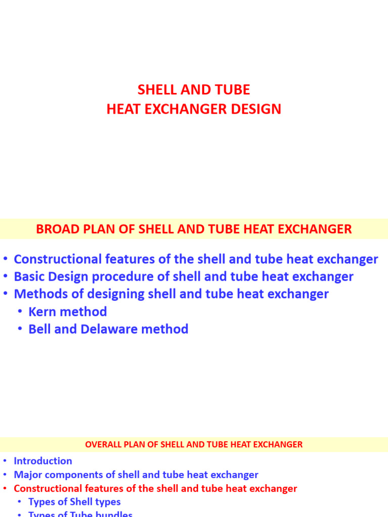 Shell and Tube Heat Exchanger Design | PDF | Heat Exchanger | Pipe ...